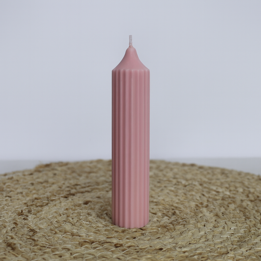 Single Ribbed Taper Candle