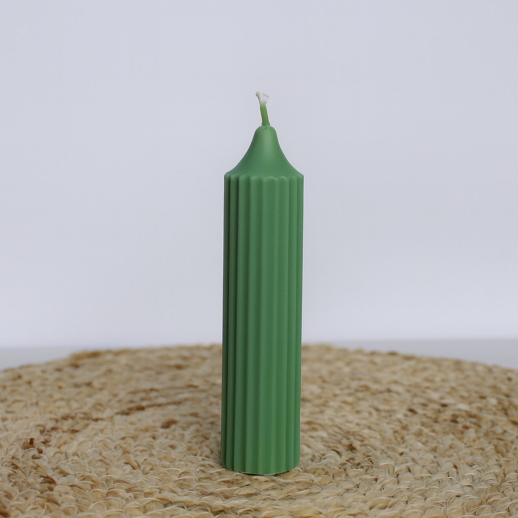 Single Ribbed Taper Candle