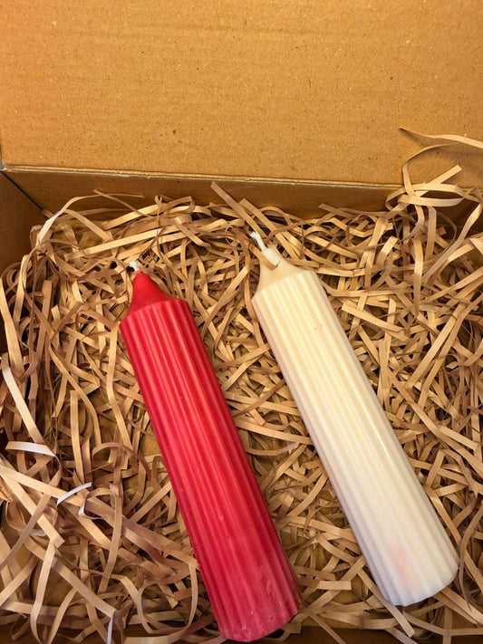 Minimalist Ribbed Candle Duo