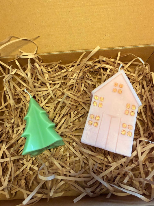 Winter Cottage Candle Duo